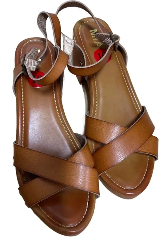 Sandals Heels Block By Mia In Brown, Size: 10