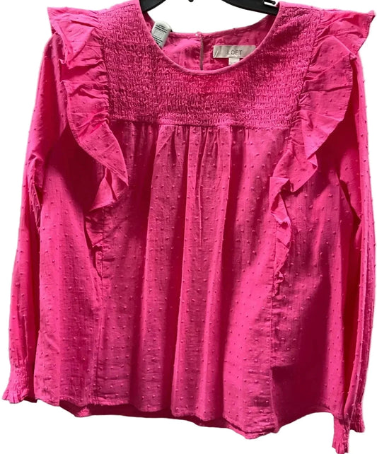 Top Long Sleeve By Loft In Pink, Size: Xl