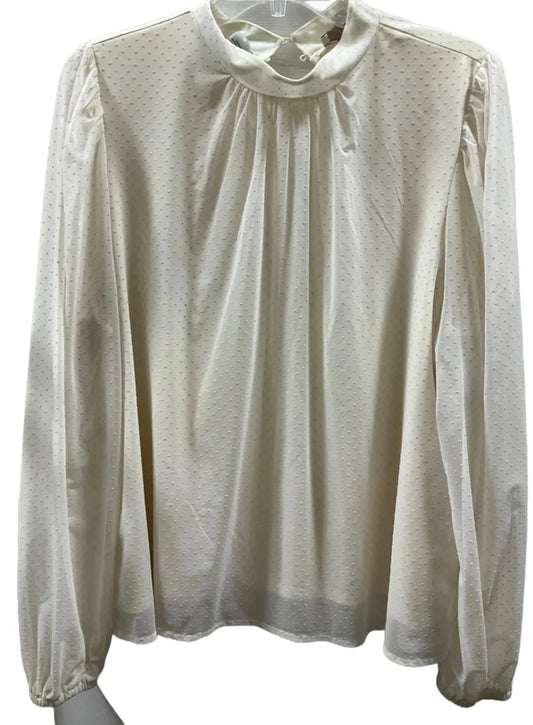 Top Long Sleeve By Loft In Cream, Size: L