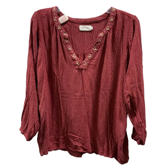 Top Long Sleeve By Velvet By Graham & Spencer In Red, Size: M