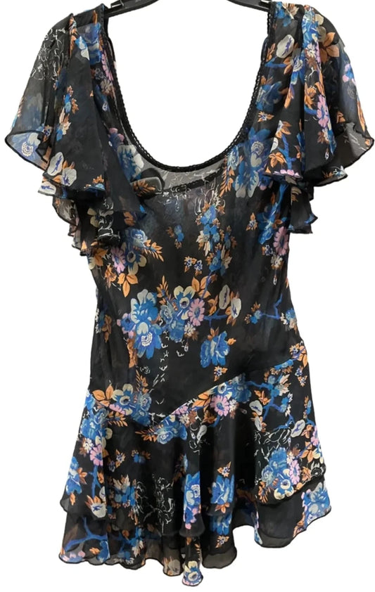 Tunic Short Sleeve By Free People In Floral Print, Size: S