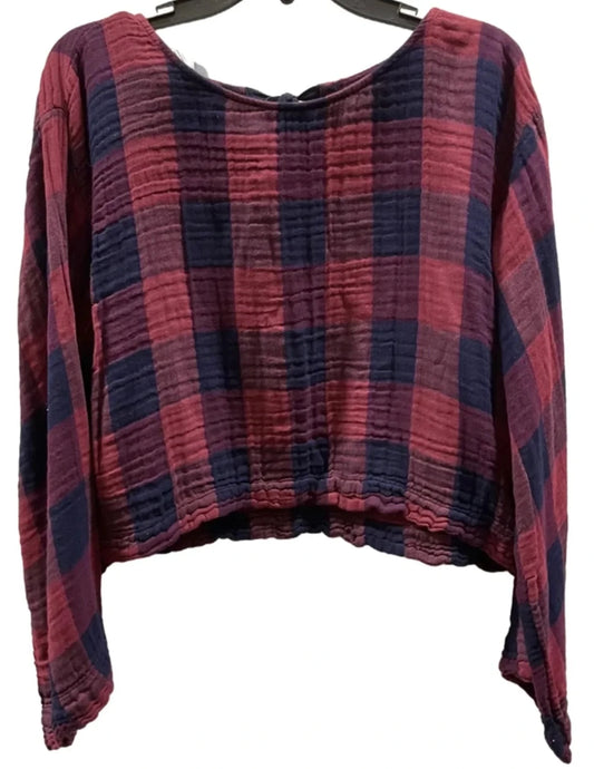 Top Long Sleeve By Bella Dahl In Blue & Red, Size: M