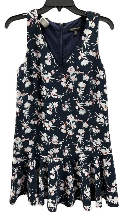 Dress Casual Midi By Banana Republic In Blue & Orange, Size: 0