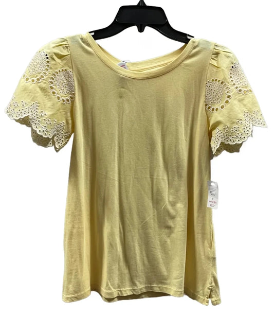 Top Short Sleeve By Talbots In Yellow, Size: S