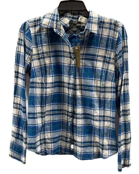 Blouse Long Sleeve By J. Crew In Blue, Size: 2