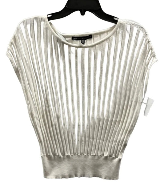 Top Short Sleeve By White House Black Market In Cream, Size: Xs