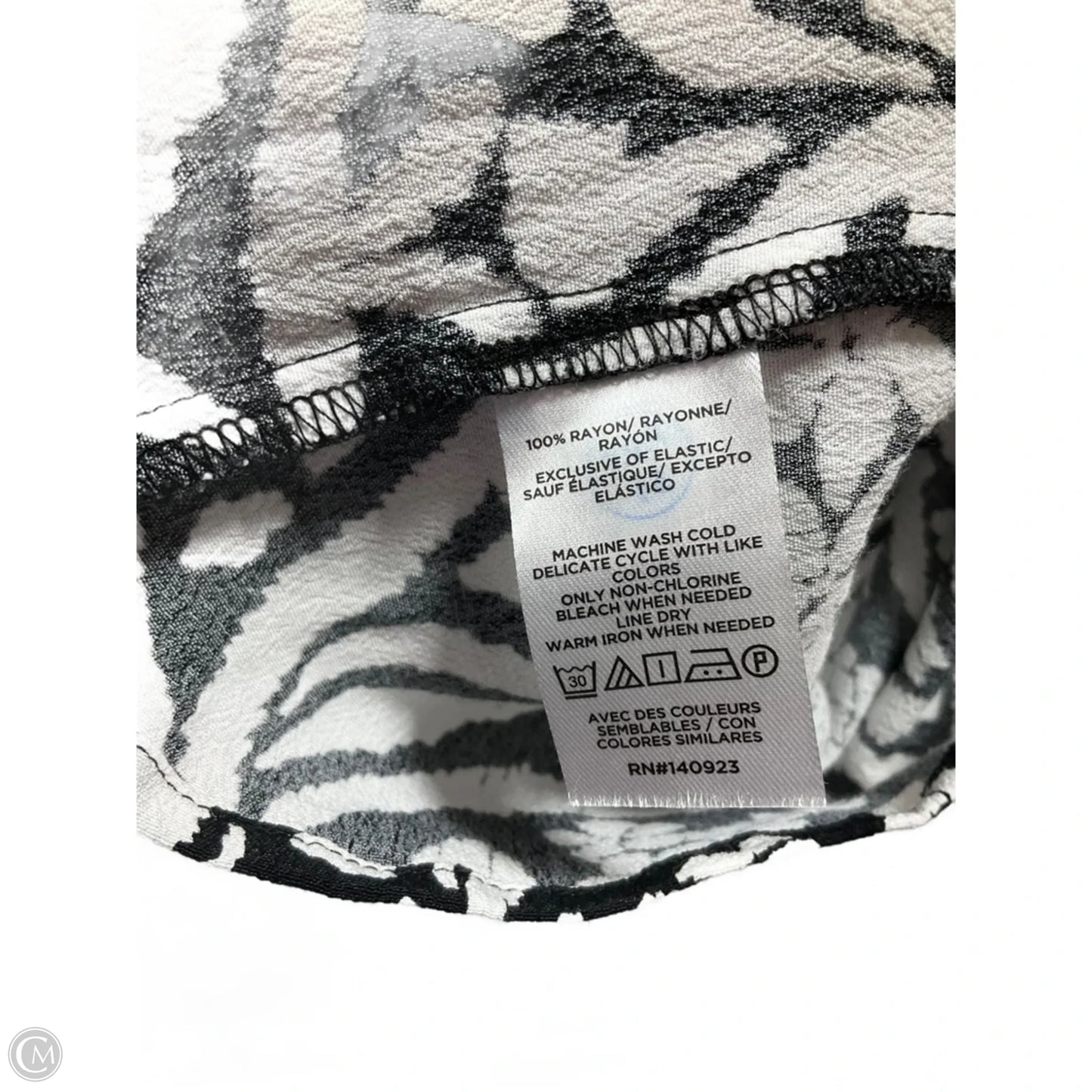 Top Sleeveless By Loft In Black & White, Size: S