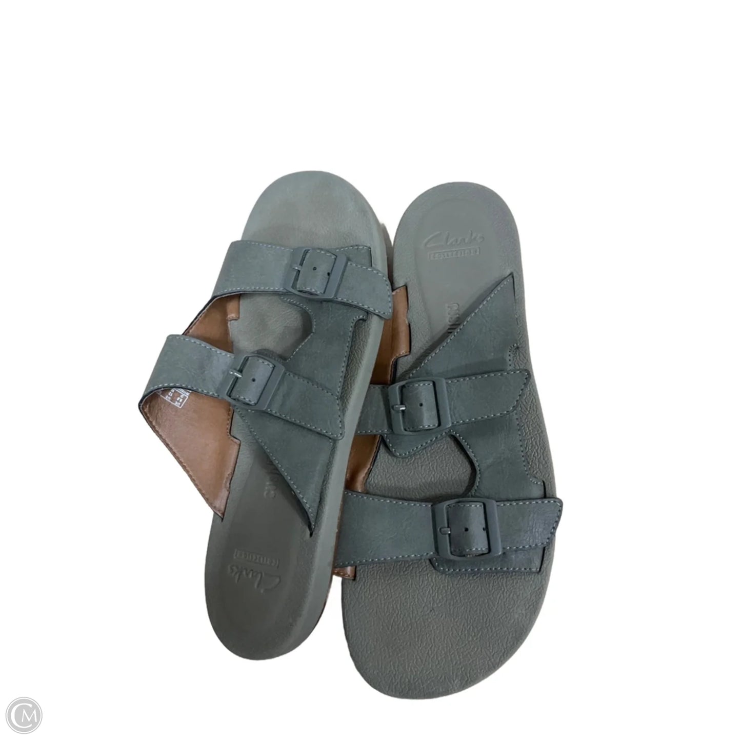 Sandals Flats By Clarks In Green, Size: 12