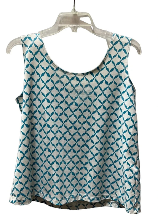 Top Sleeveless By Chicos In Aqua, Size: L