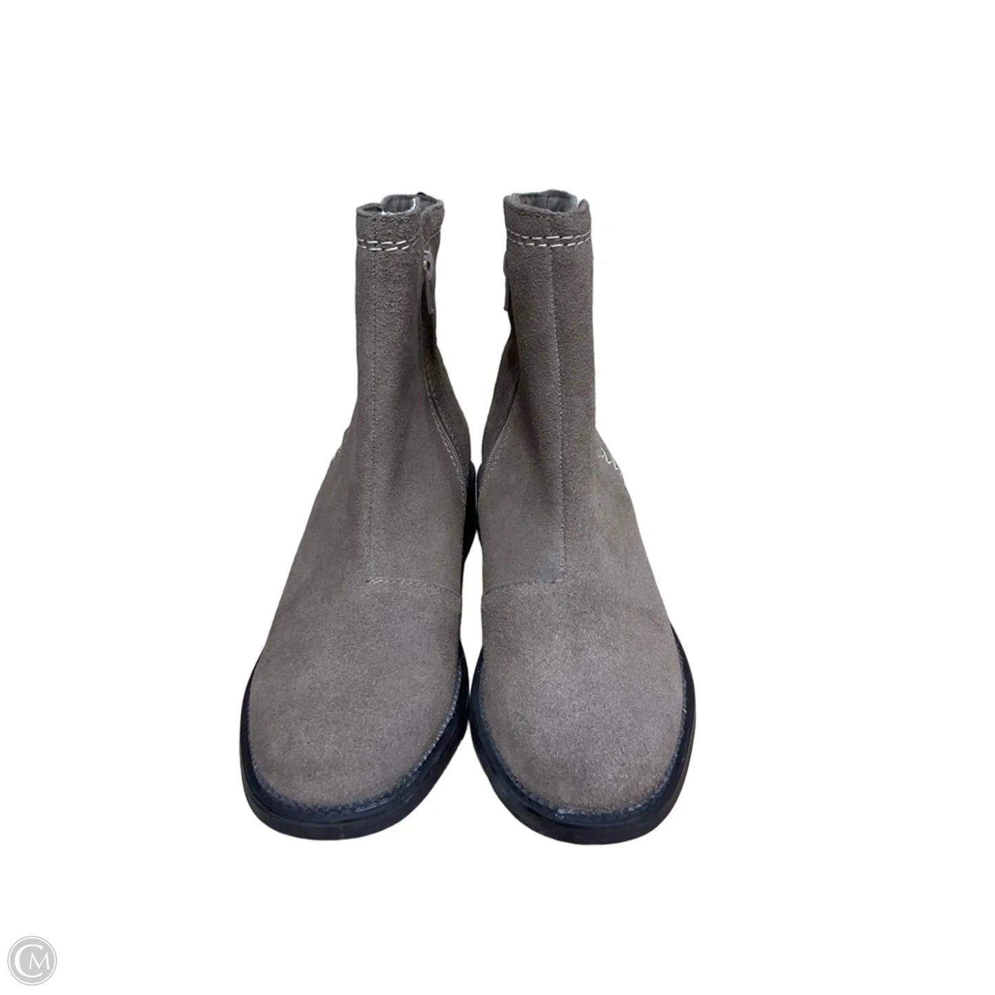Boots Ankle Heels By Clarks In Brown, Size: 7.5