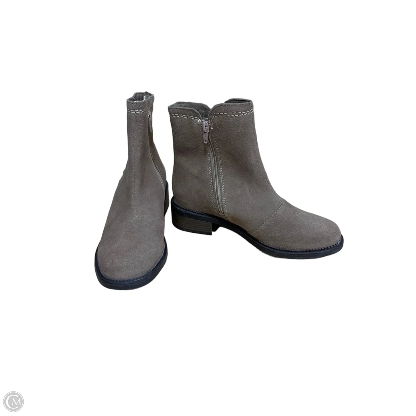 Boots Ankle Heels By Clarks In Brown, Size: 7.5