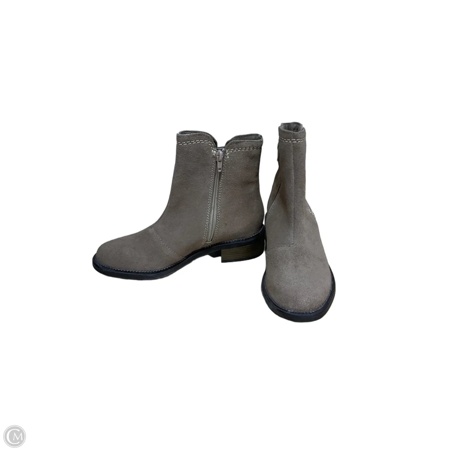 Boots Ankle Heels By Clarks In Brown, Size: 7.5
