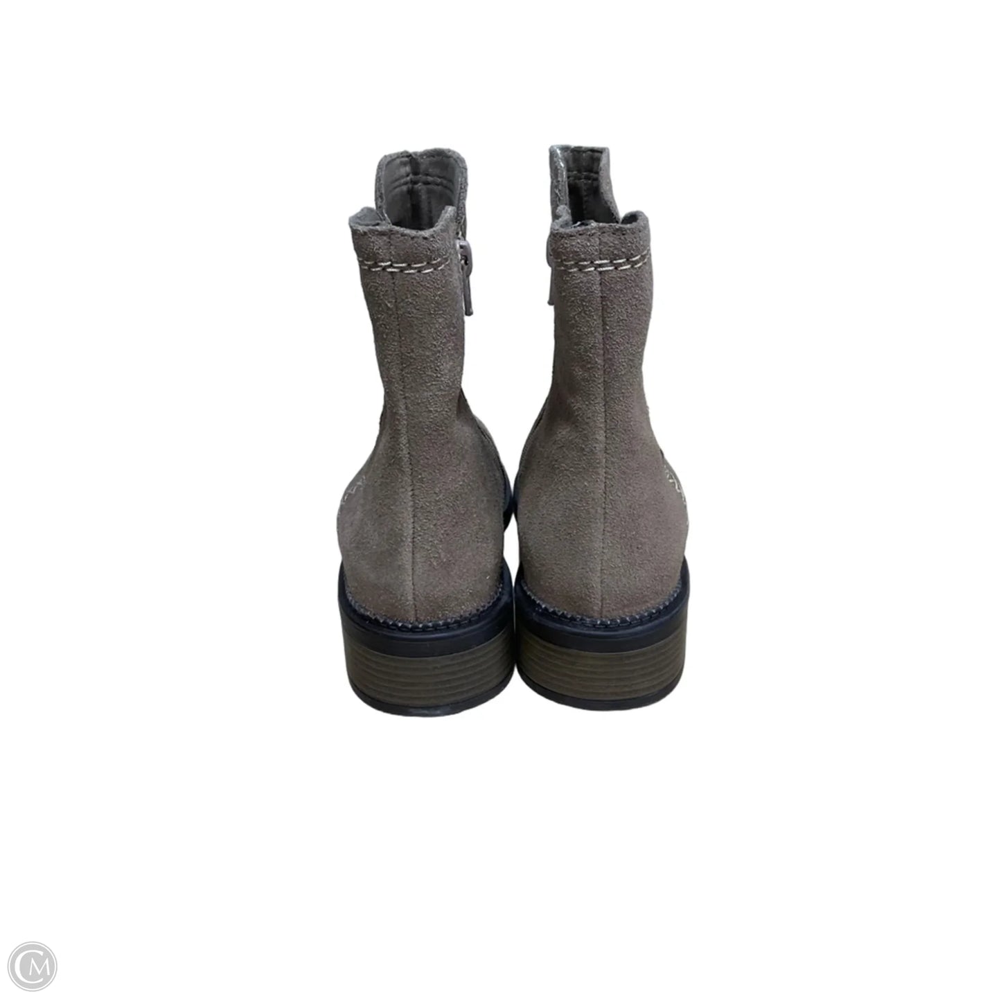 Boots Ankle Heels By Clarks In Brown, Size: 7.5