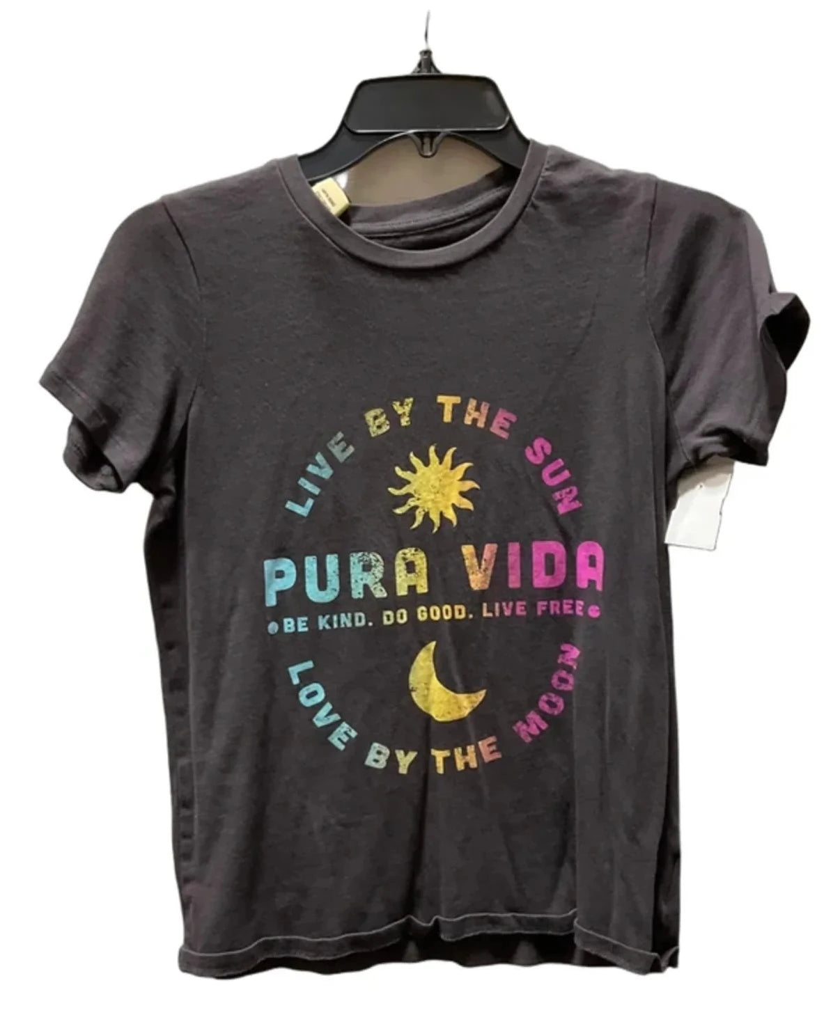 Athletic Top Short Sleeve By Puravida In Grey, Size: M
