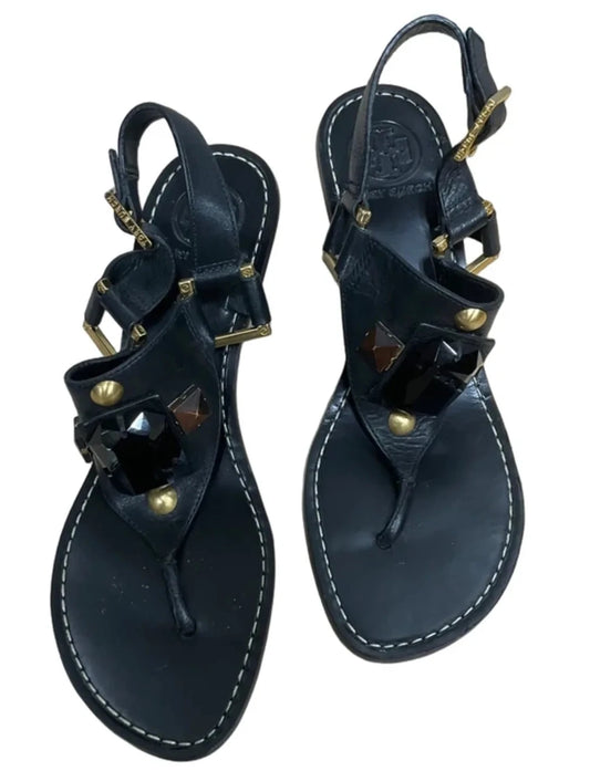 Sandals Designer By Tory Burch In Black, Size: 7.5