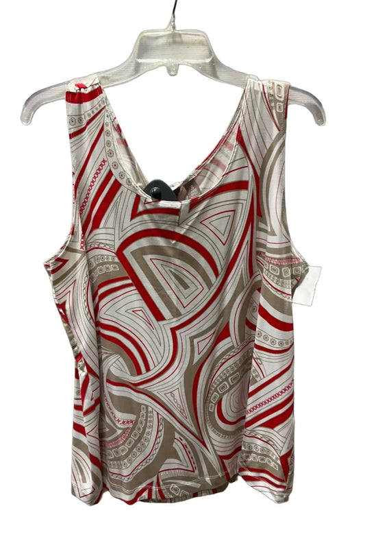 Top Sleeveless By Chicos In Orange & Tan, Size: Xl