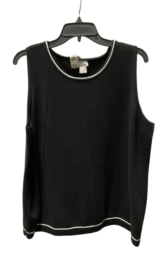 Top Sleeveless By Chicos In Black & White, Size: Xl