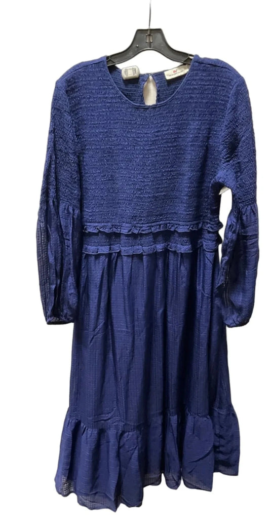 Dress Casual Midi By Vineyard Vines In Blue, Size: Xl