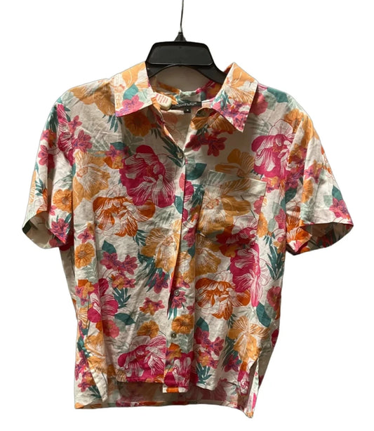 Blouse Short Sleeve By Rachel Zoe In Tropical Print, Size: M