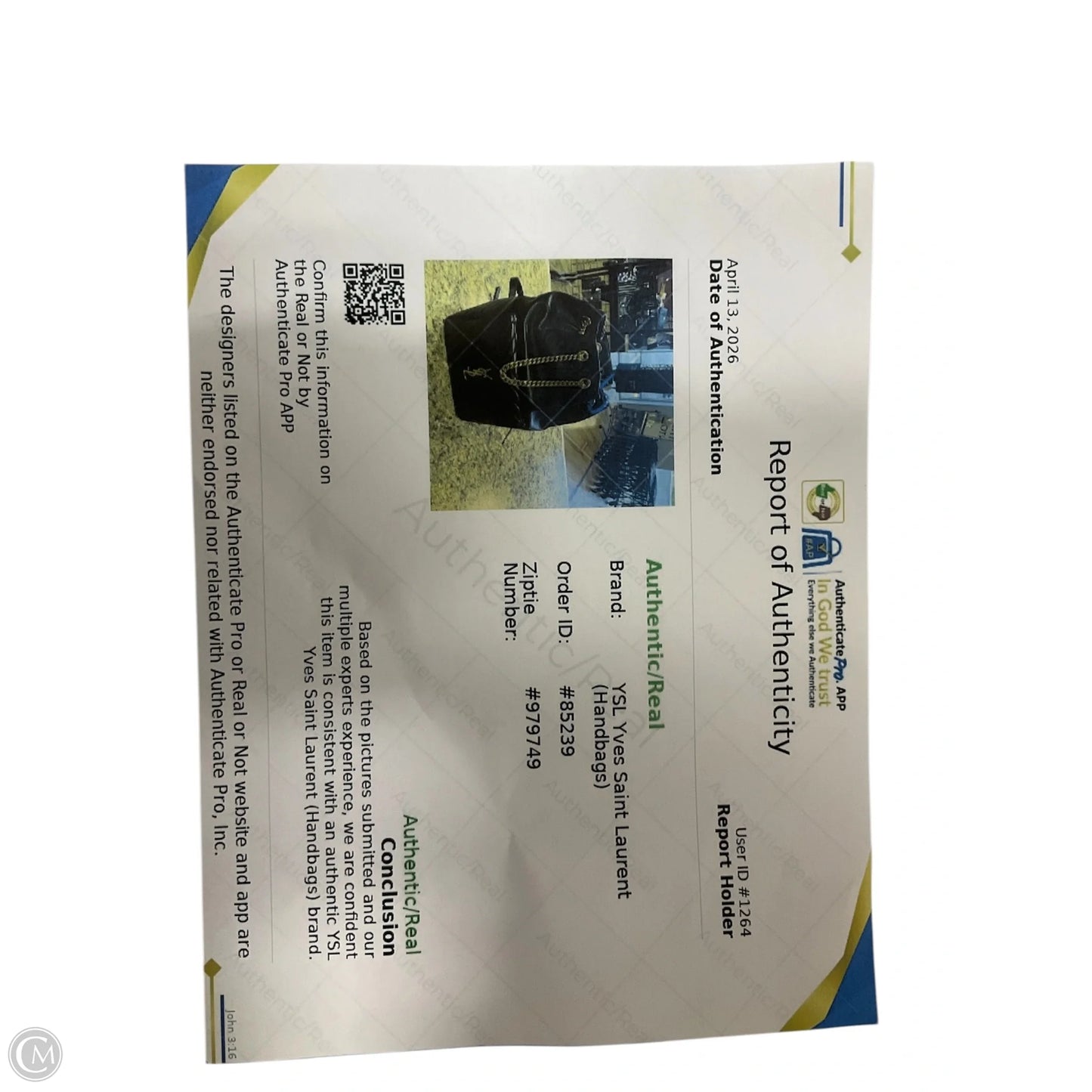 Backpack Luxury Designer By Yves Saint Laurent, Size: Small