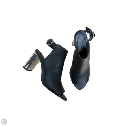 Sandals Heels Block By Banana Republic In Black & Silver, Size: 7.5