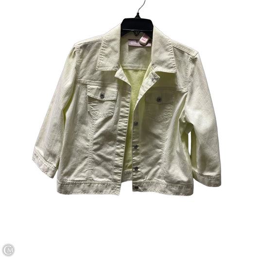 Jacket Denim By Chicos In Green, Size: L