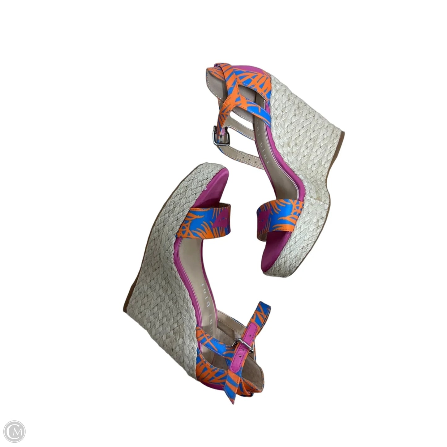 Sandals Heels Platform By Gianni Bini In Orange & Pink, Size: 7