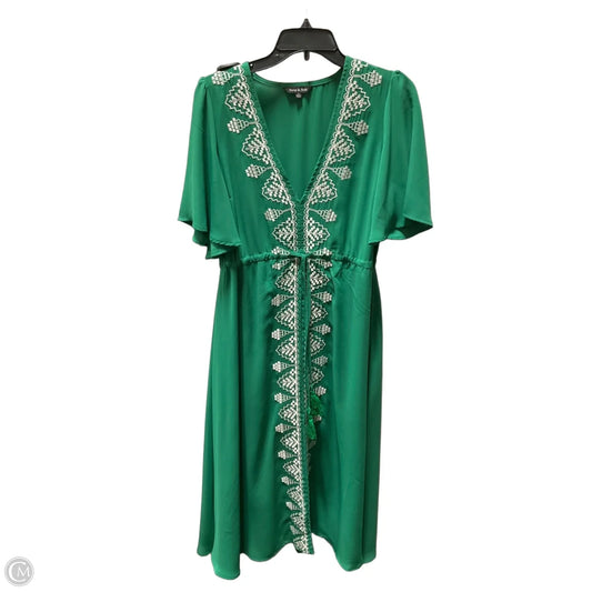 Dress Casual Midi By Strut & Bolt In Green & White, Size: S