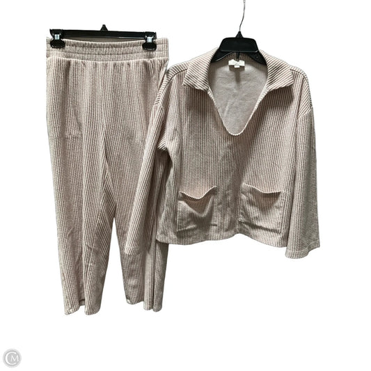 Pants Set 2pc By Loft In Brown & Cream, Size: M