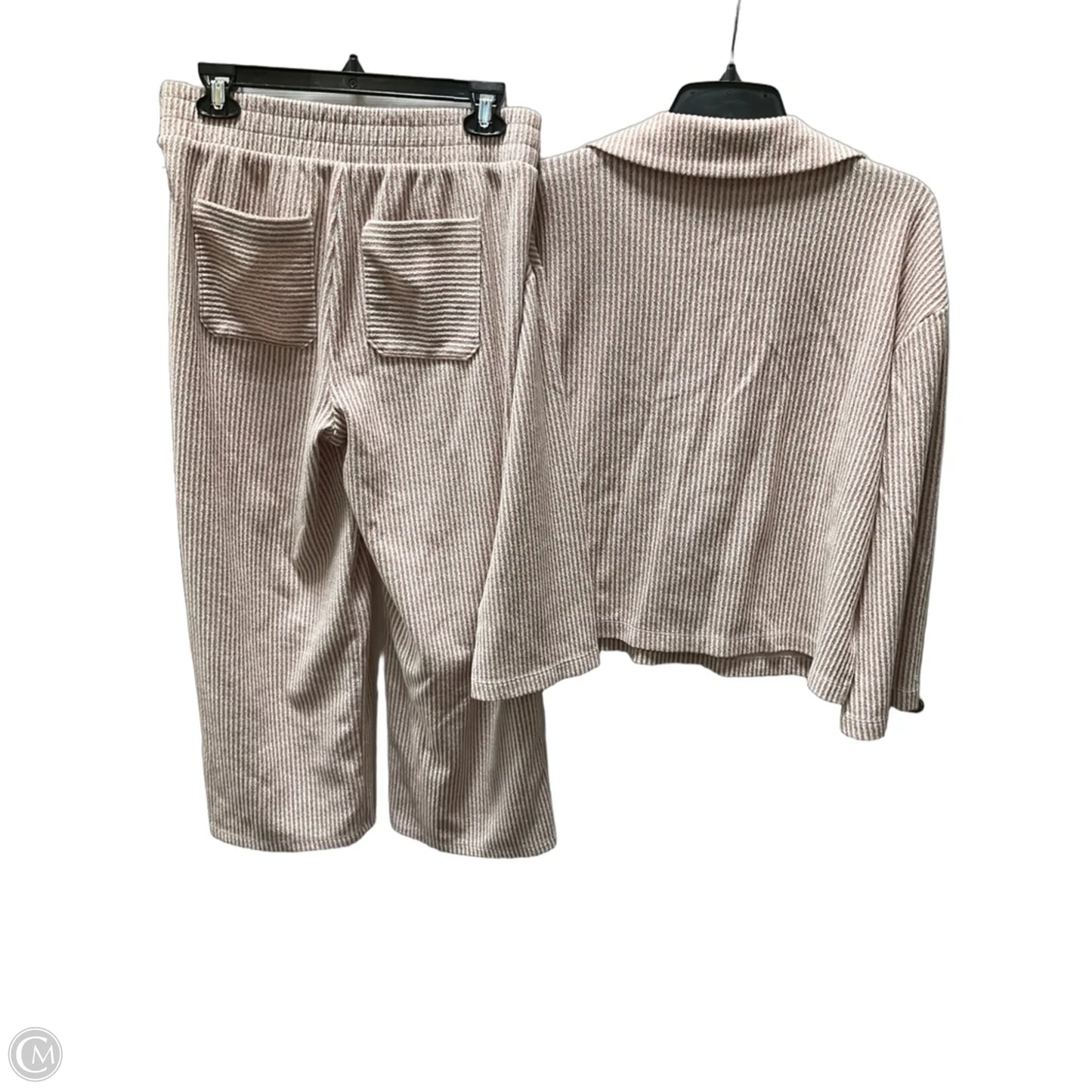 Pants Set 2pc By Loft In Brown & Cream, Size: M
