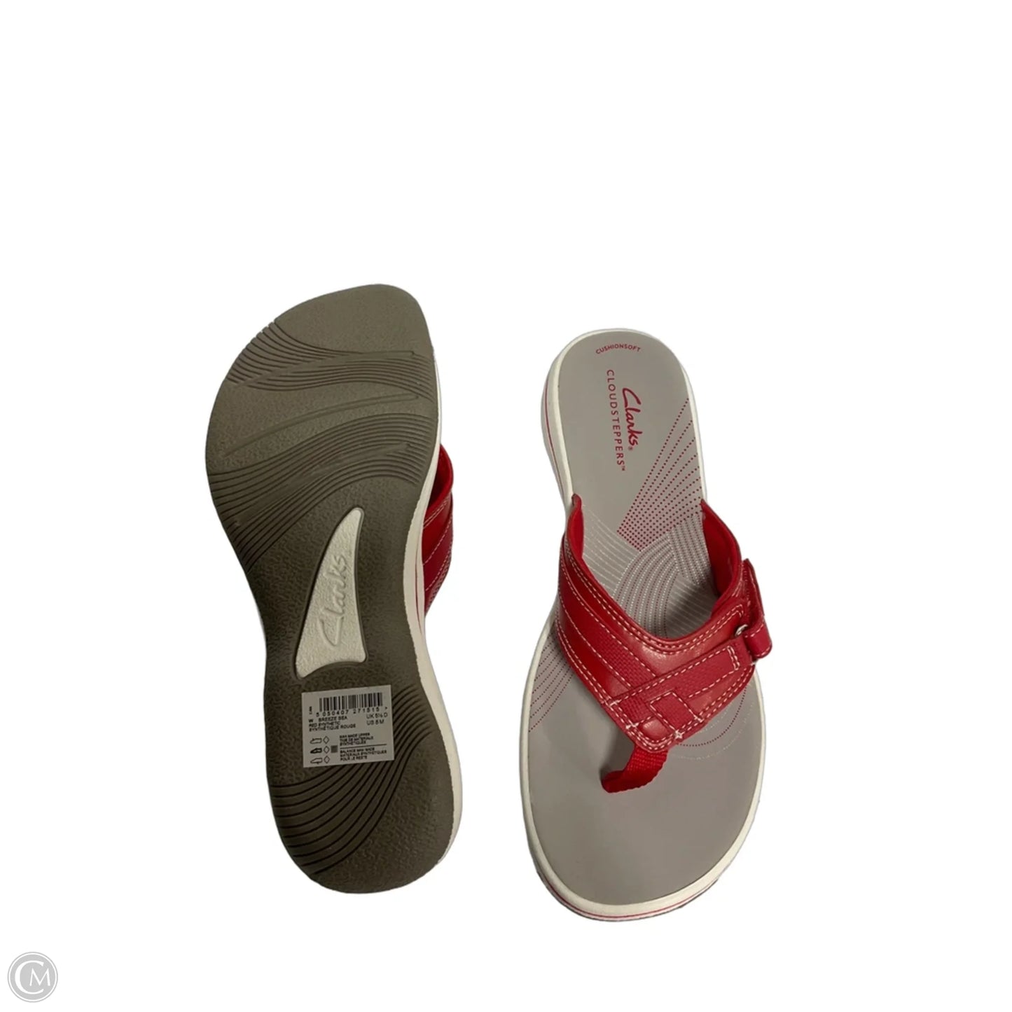 Sandals Flip Flops By Clarks In Red, Size: 8