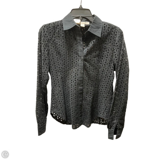 Blouse Long Sleeve By Boston Proper In Black, Size: 4