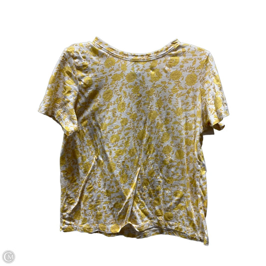 Top Short Sleeve By Loft In Yellow, Size: L