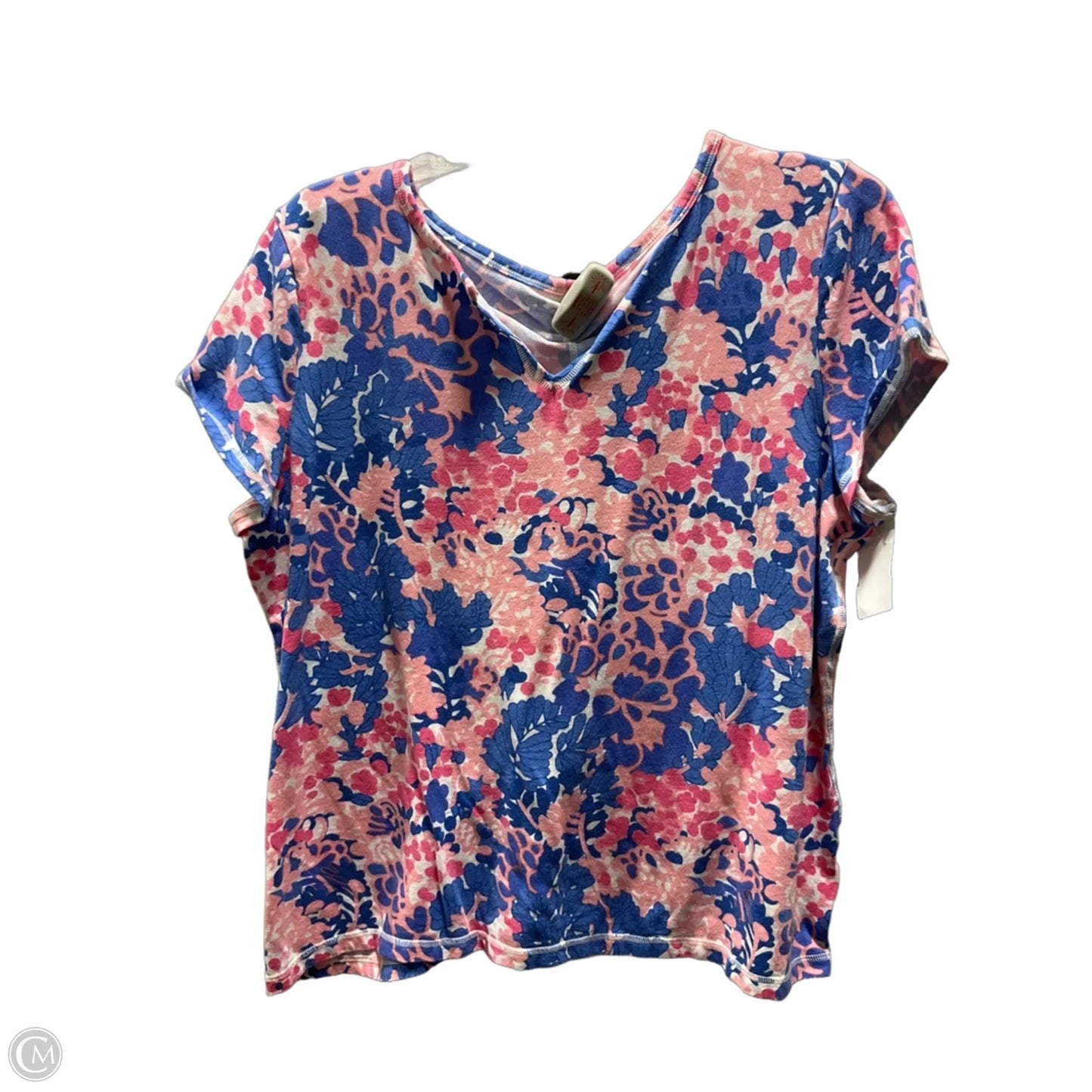 Top Short Sleeve By Talbots In Blue & Pink, Size: Xl