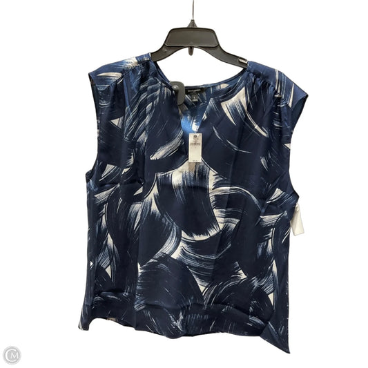 Top Sleeveless By Banana Republic In Blue & White, Size: L