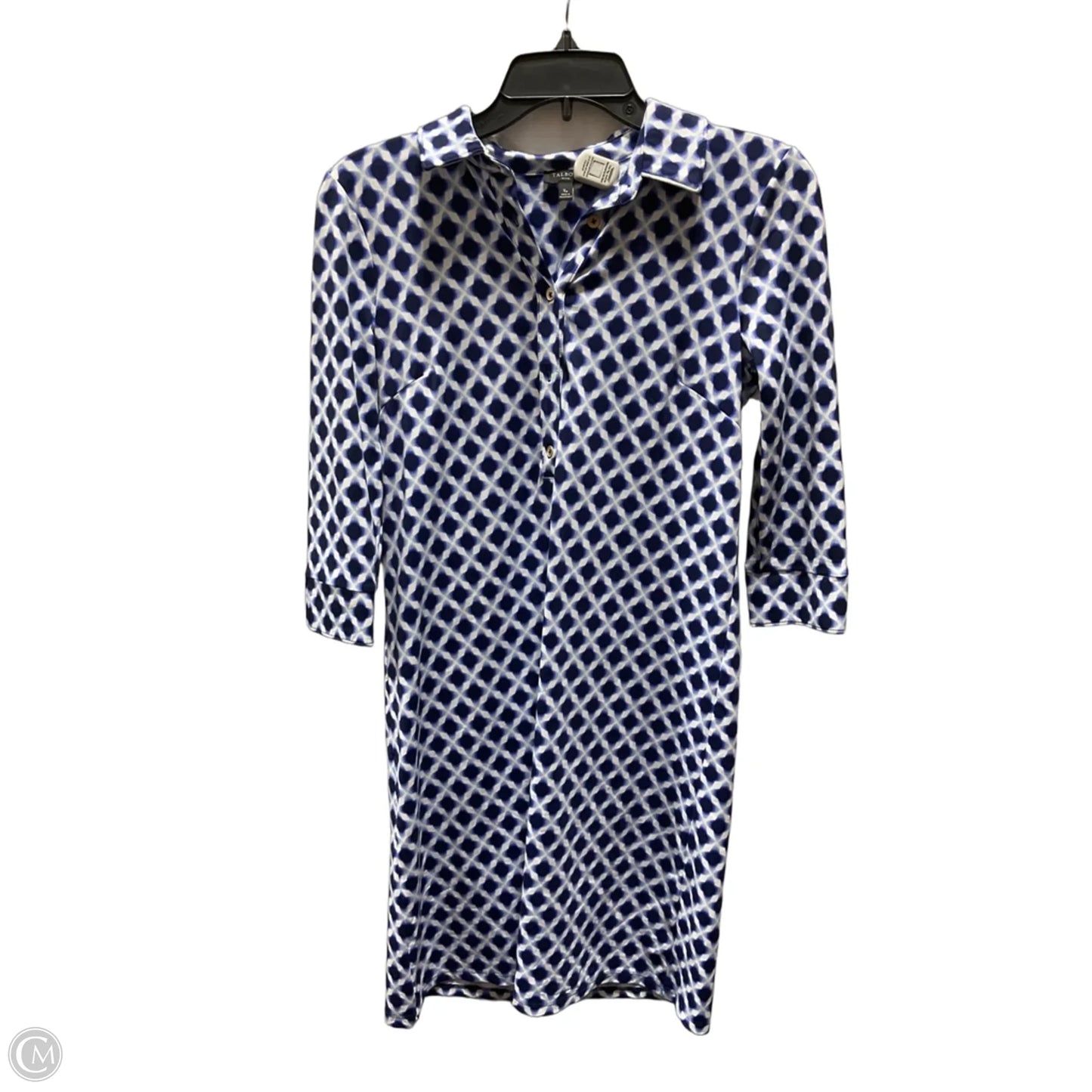Dress Casual Midi By Talbots In Blue & White, Size: S