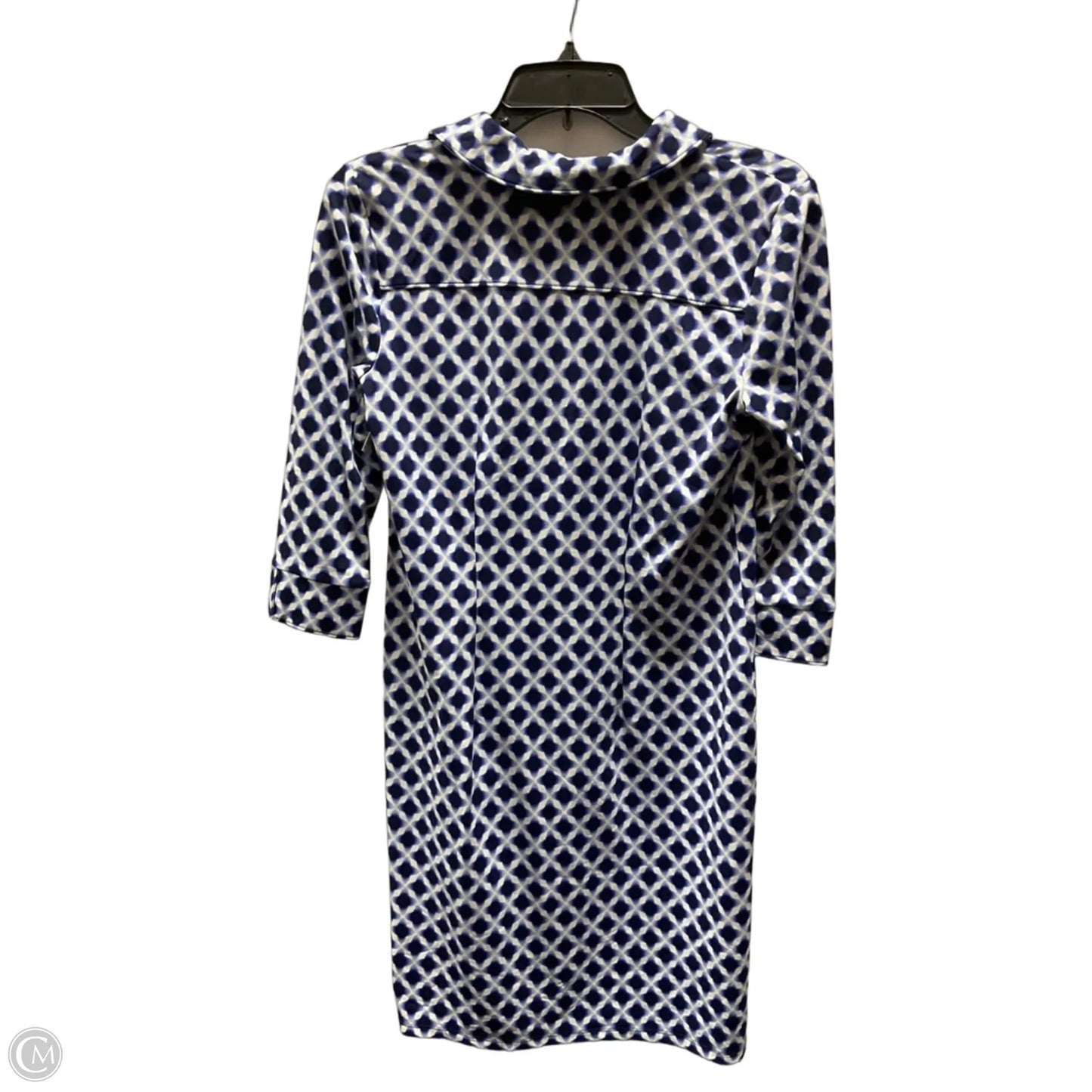 Dress Casual Midi By Talbots In Blue & White, Size: S