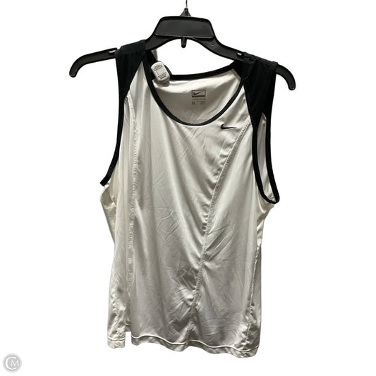 Athletic Tank Top By Nike Apparel In Black & White, Size: Xl
