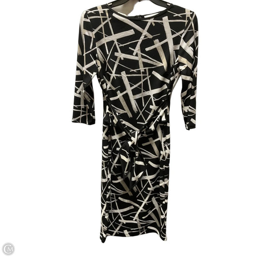 Dress Casual Midi By Joseph Ribkoff In Black & Cream, Size: 6