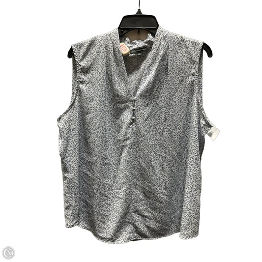 Top Sleeveless By Adrianna Papell In Blue & White, Size: Xl
