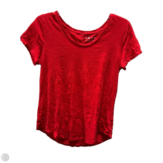 Top Short Sleeve By Loft In Red, Size: S