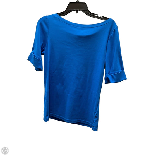 Top Short Sleeve By Lauren By Ralph Lauren In Blue, Size: L