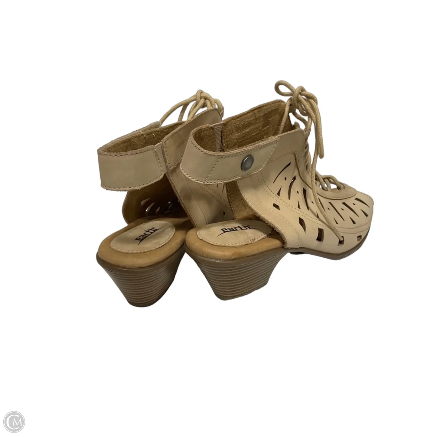 Sandals Heels Block By Earth In Beige, Size: 10