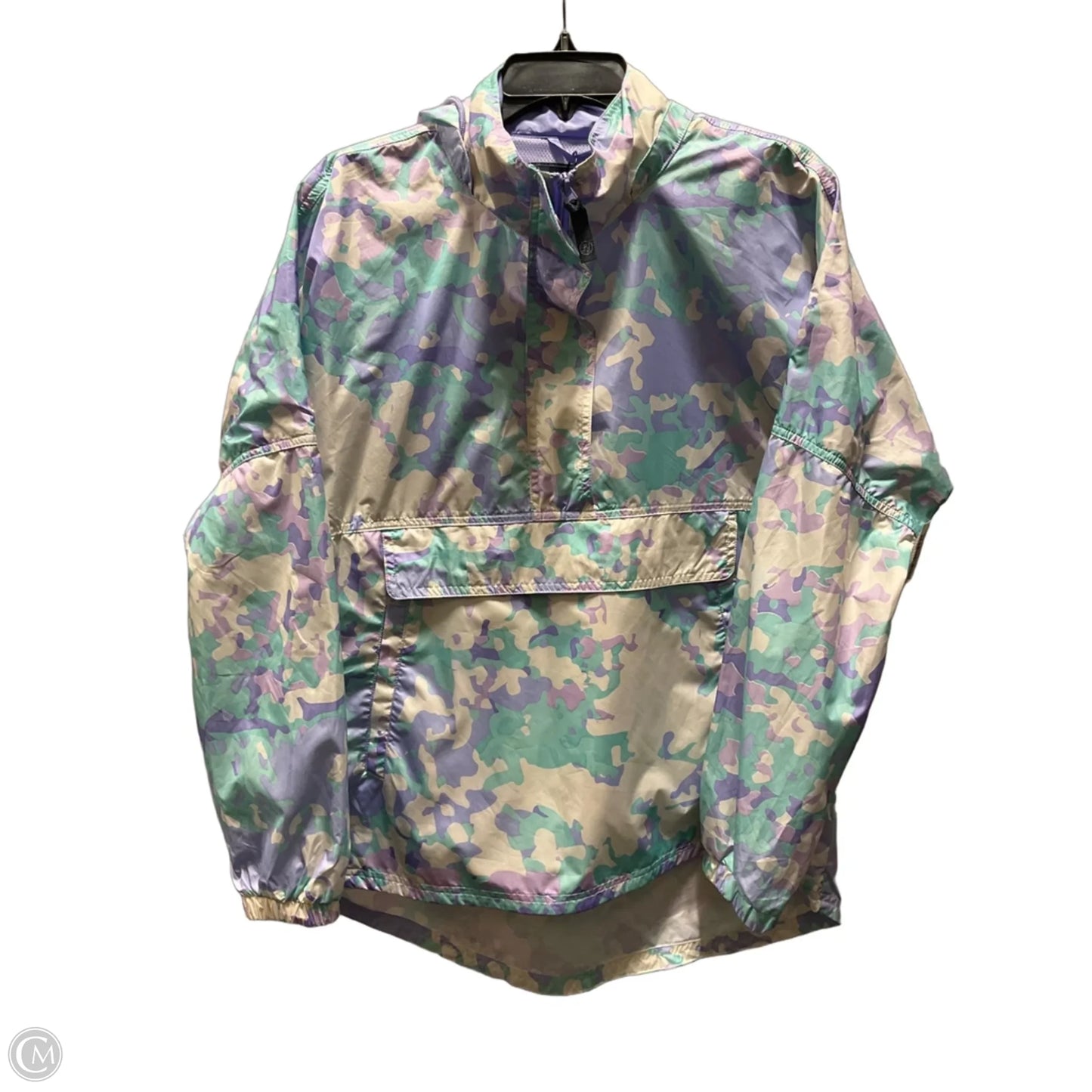 Jacket Windbreaker By Lauren James In Blue & Purple, Size: L
