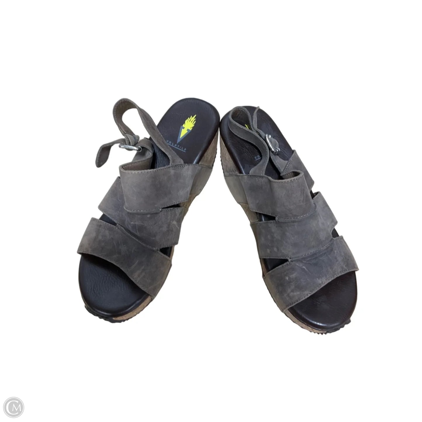 Sandals Heels Platform By Volatile In Brown, Size: 8