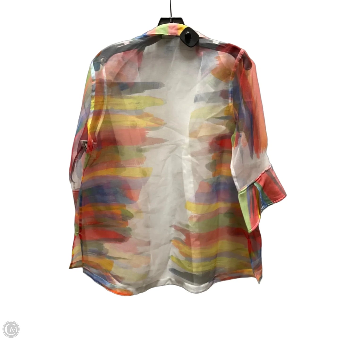 Blouse Long Sleeve By John Mark In Rainbow Print, Size: S