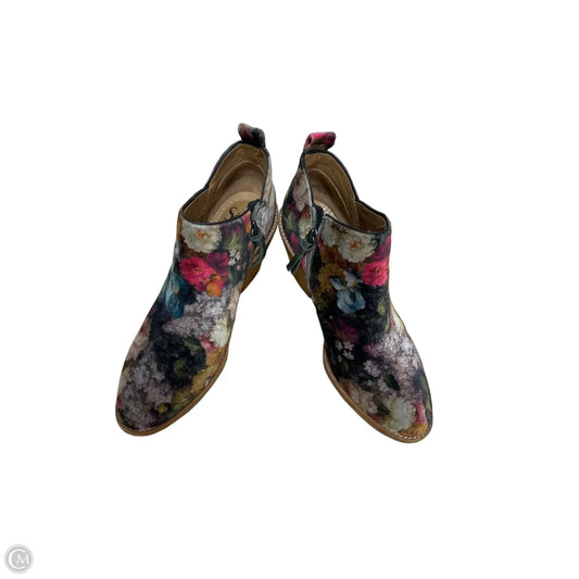 Boots Ankle Heels By Sofft In Floral Print, Size: 8