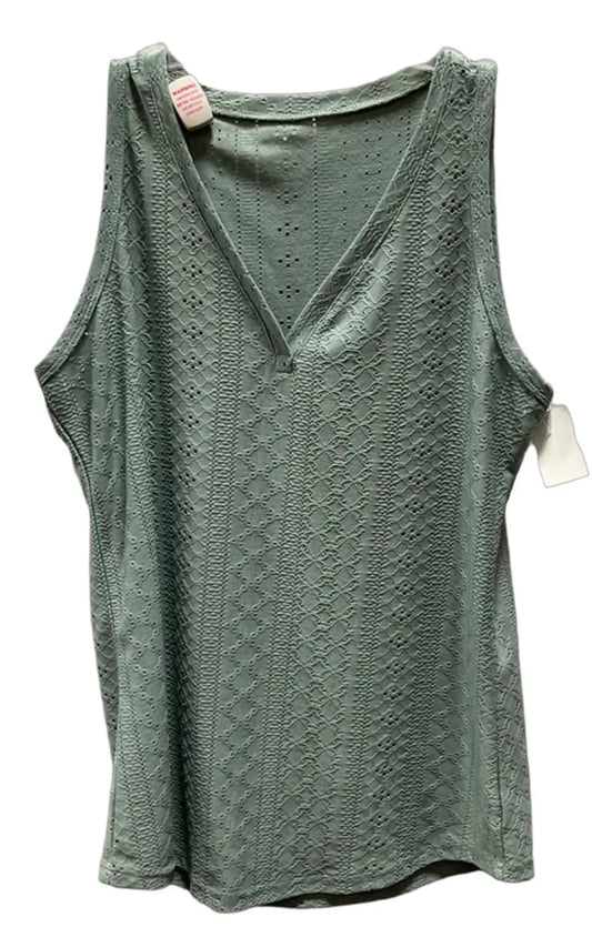 Top Sleeveless By Cmf In Green, Size: L