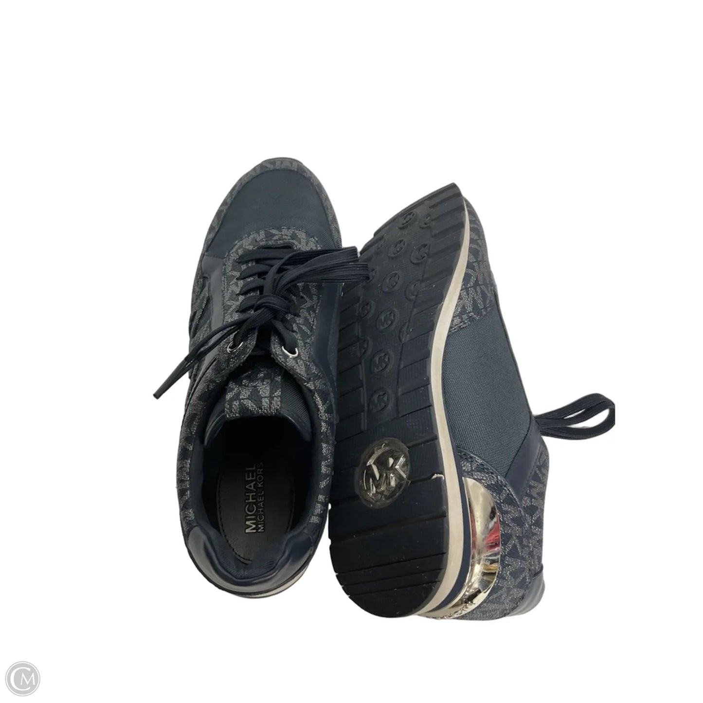 Shoes Athletic By Michael By Michael Kors In Blue & Silver, Size: 8