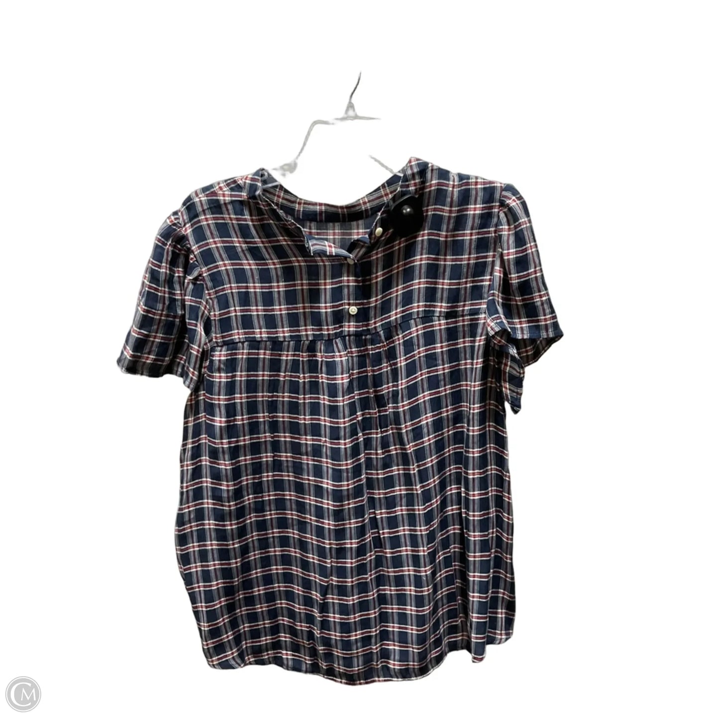 Top Short Sleeve By Loft In Blue & Red, Size: Xl